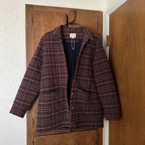 Sezane plaid will Button-Up Jacket